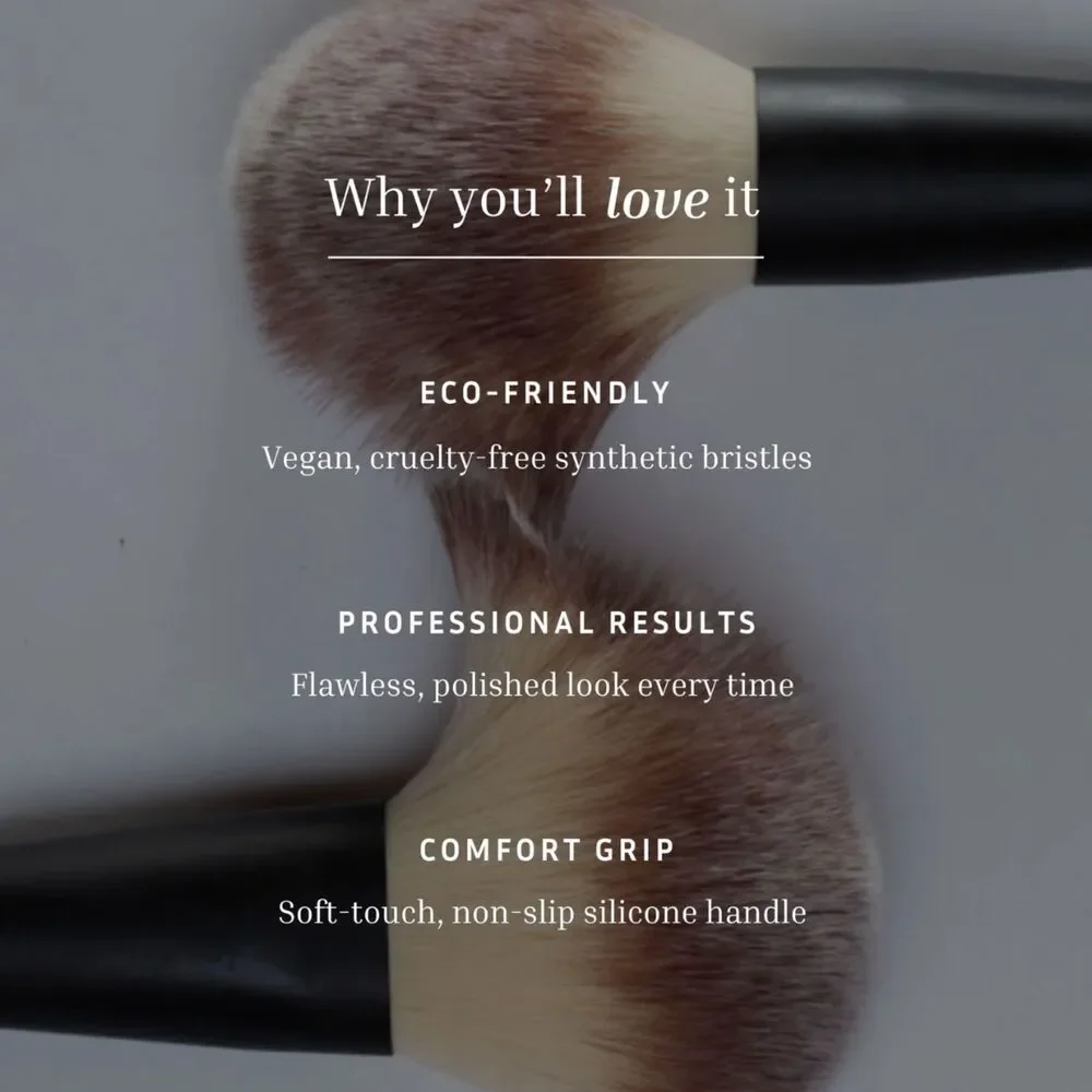 NIB Lithe Beauty Essential Face Brush Set, Bronzer & Powder Makeup Brushes